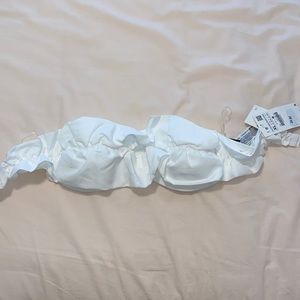 NWT zara ruffled bandeau bikini top XL